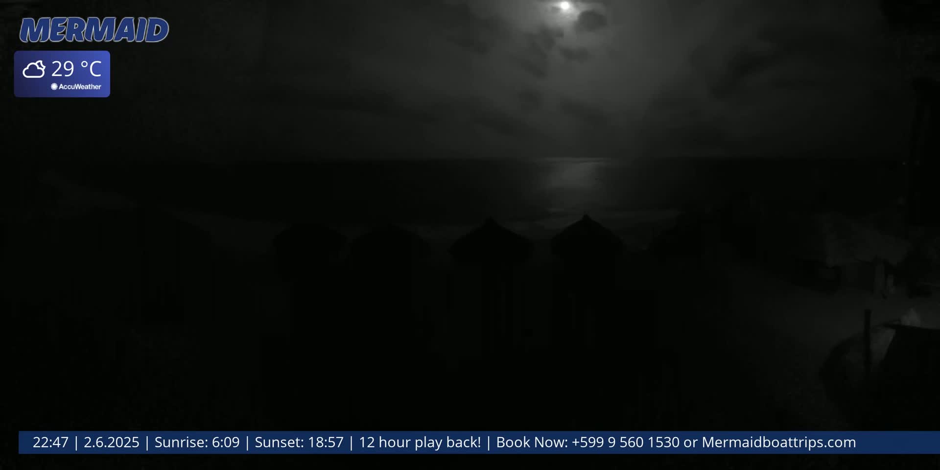 Carribean, Klein Curaçao Beach Mermaid Boat Trips Live Cam - Klein Island, Curacao, Netherland