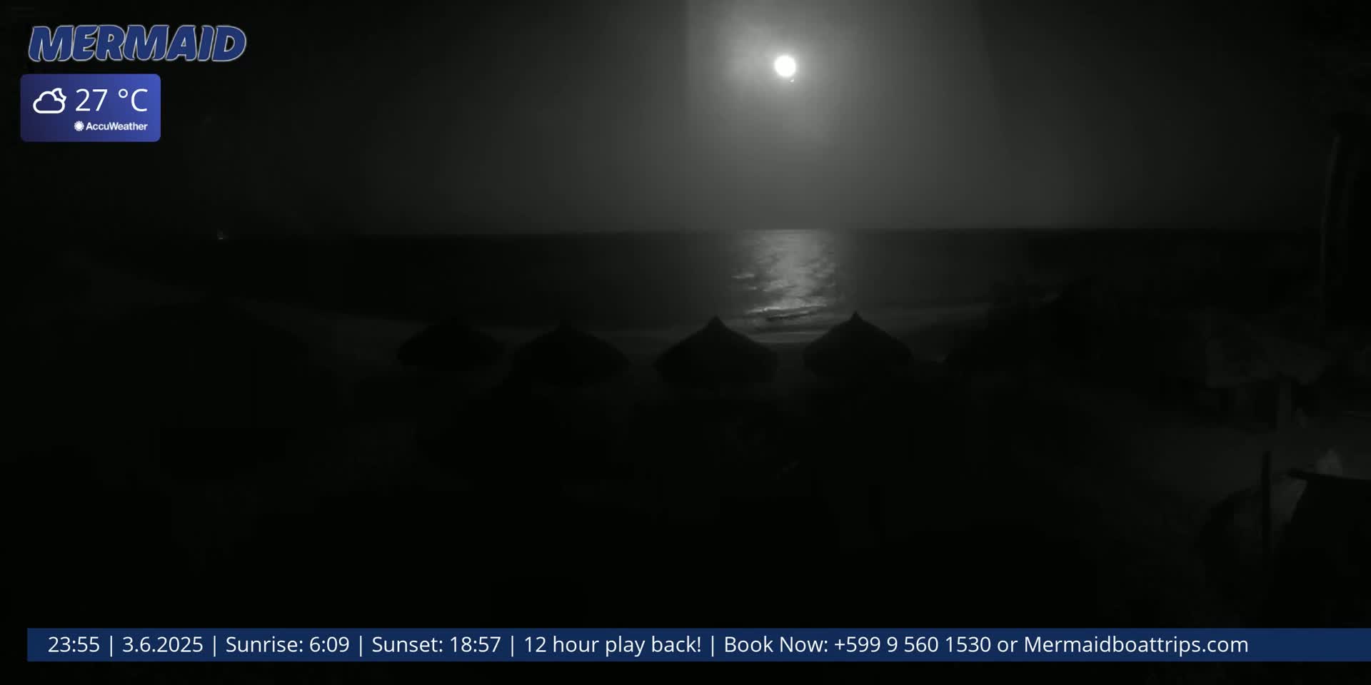 Carribean, Klein Curaçao Beach Mermaid Boat Trips Live Cam - Klein Island, Curacao, Netherland