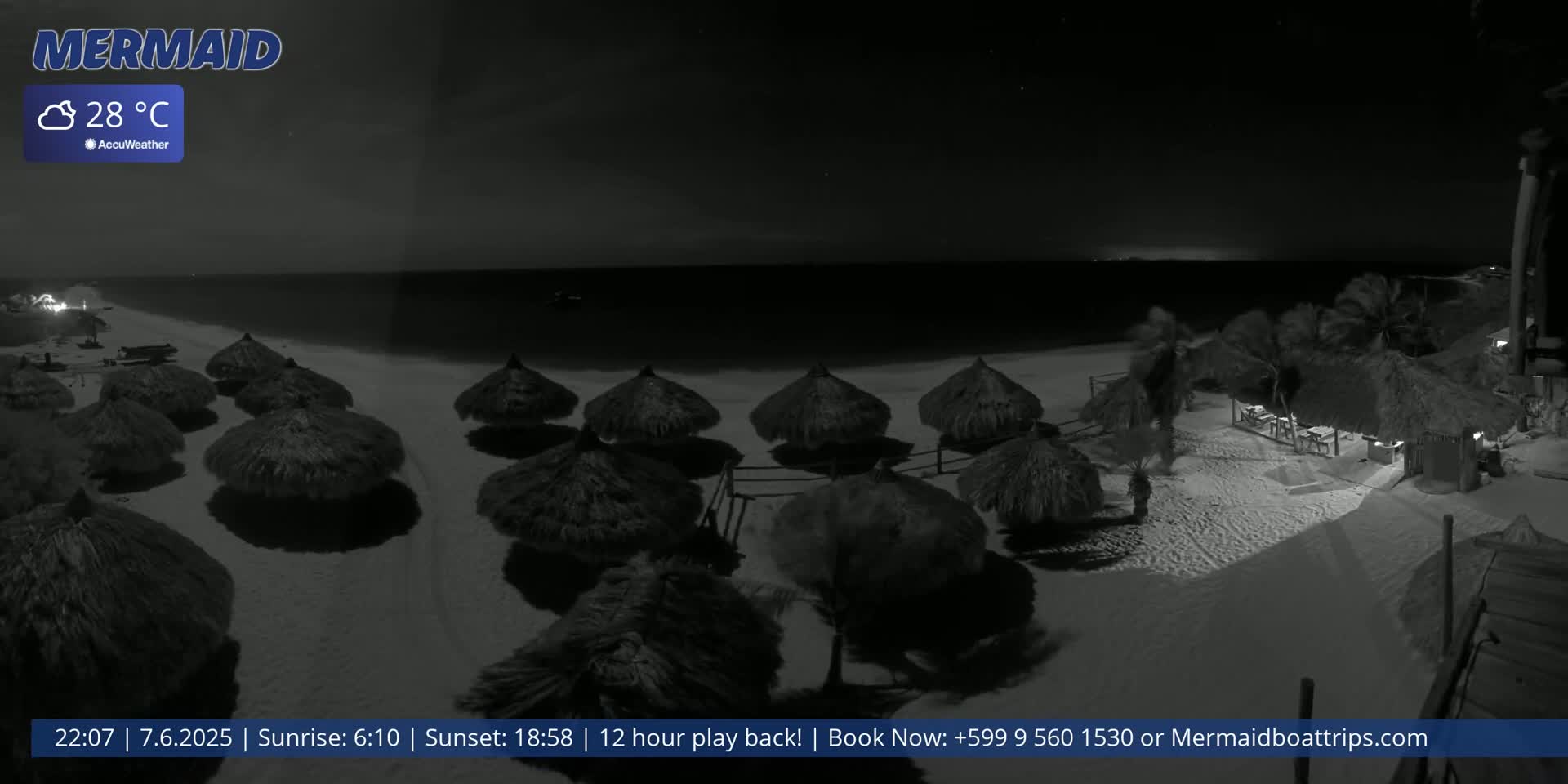 Carribean, Klein Curaçao Beach Mermaid Boat Trips Live Cam - Klein Island, Curacao, Netherland