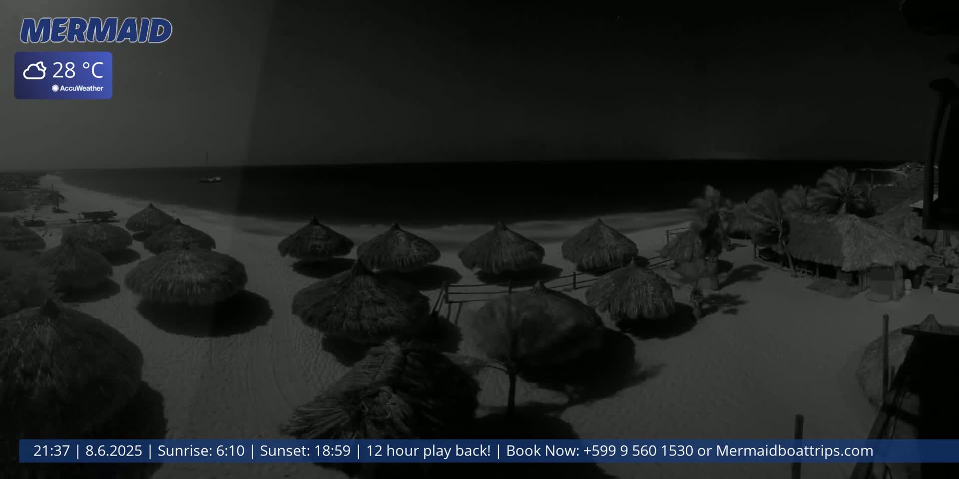 Carribean, Klein Curaçao Beach Mermaid Boat Trips Live Cam - Klein Island, Curacao, Netherland