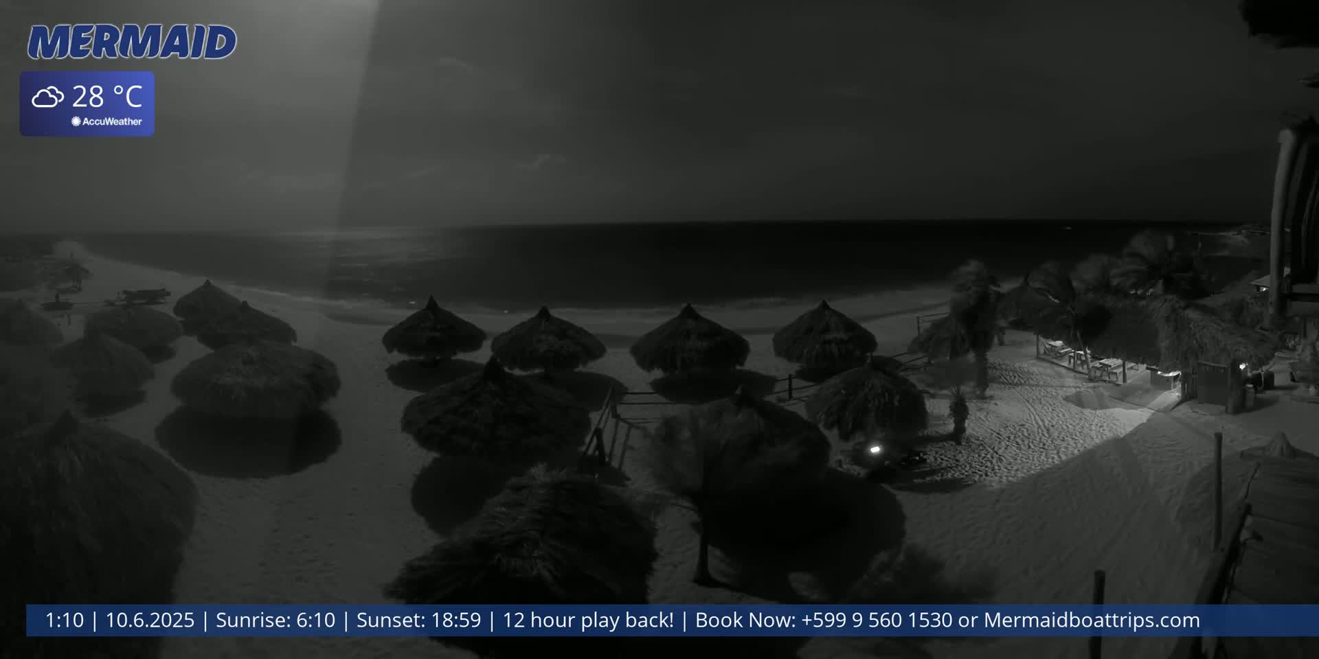 Carribean, Klein Curaçao Beach Mermaid Boat Trips Live Cam - Klein Island, Curacao, Netherland
