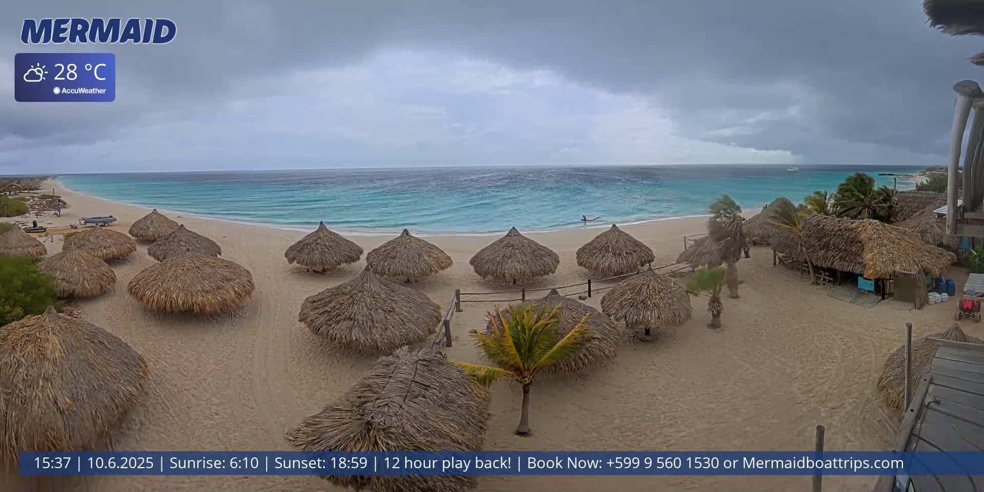 Carribean, Klein Curaçao Beach Mermaid Boat Trips Live Cam - Klein Island, Curacao, Netherland