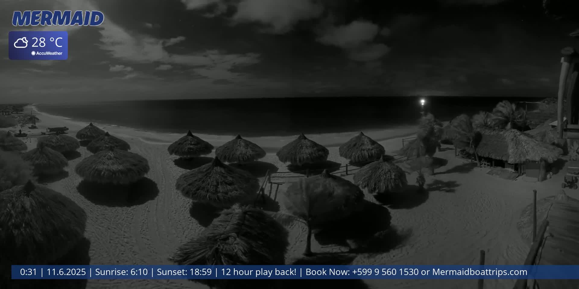 Carribean, Klein Curaçao Beach Mermaid Boat Trips Live Cam - Klein Island, Curacao, Netherland