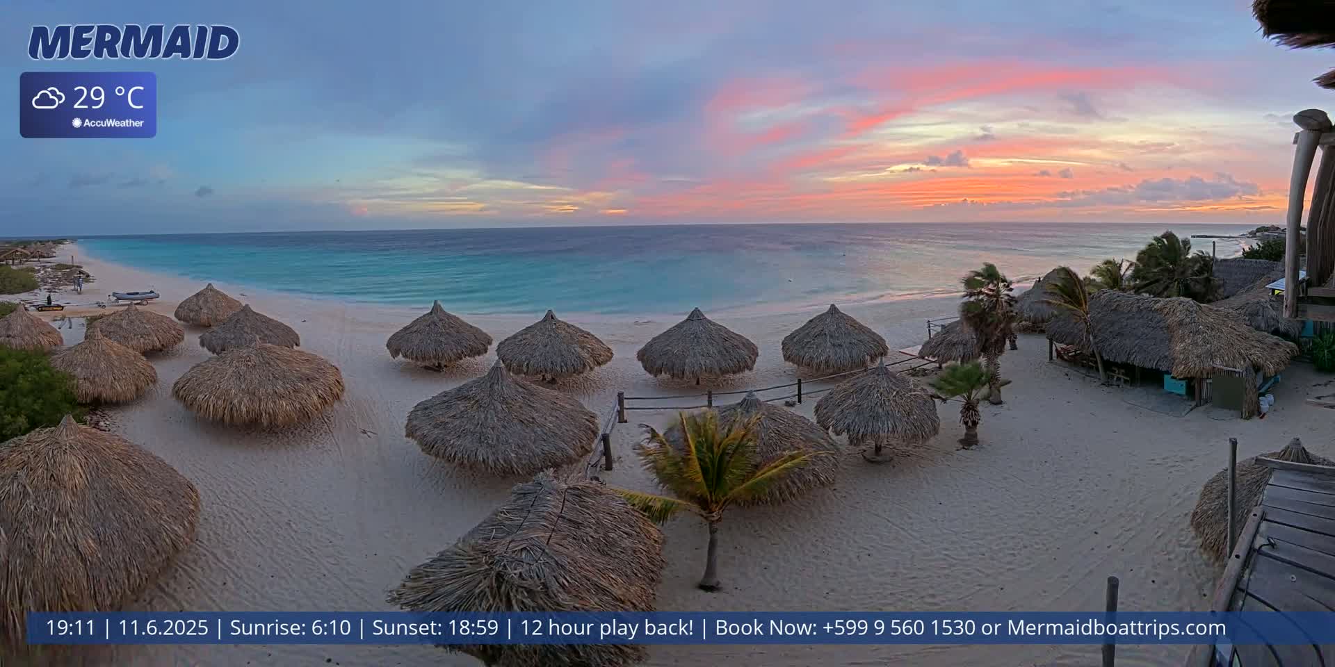 Carribean, Klein Curaçao Beach Mermaid Boat Trips Live Cam - Klein Island, Curacao, Netherland