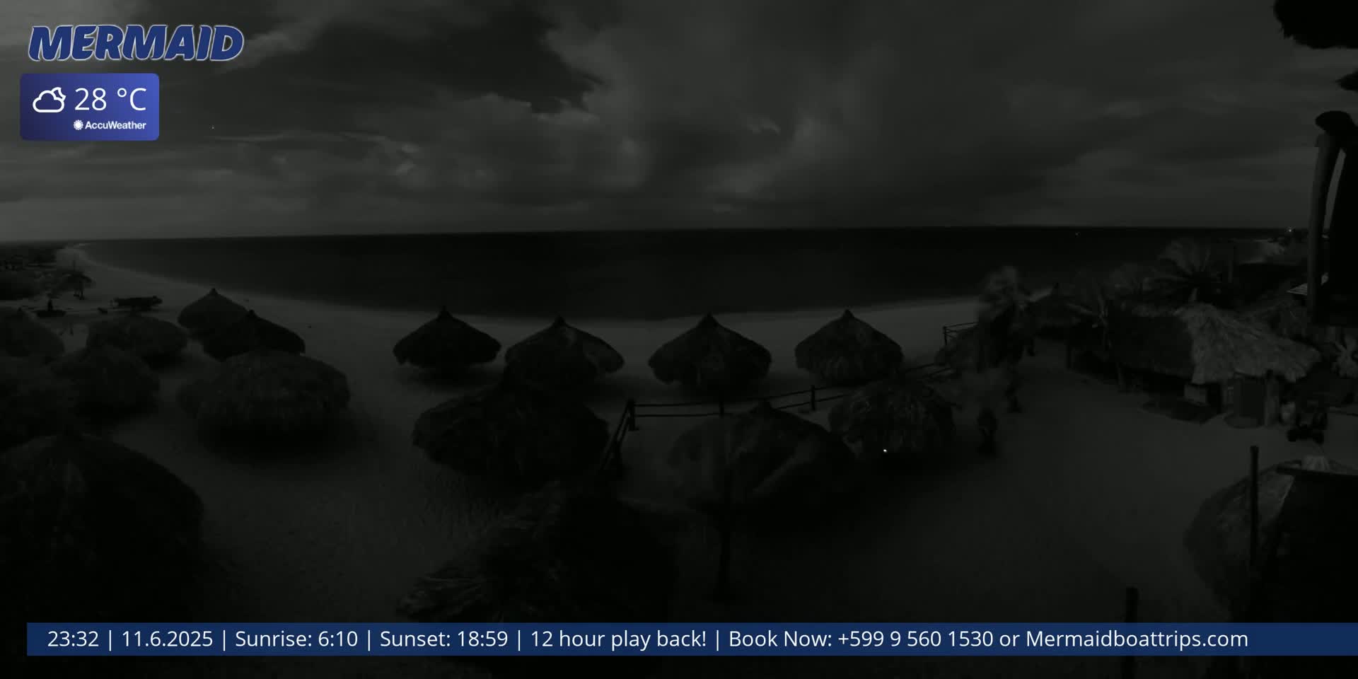 Carribean, Klein Curaçao Beach Mermaid Boat Trips Live Cam - Klein Island, Curacao, Netherland