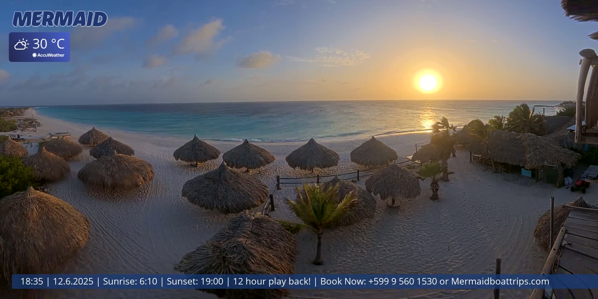 Carribean, Klein Curaçao Beach Mermaid Boat Trips Live Cam - Klein Island, Curacao, Netherland