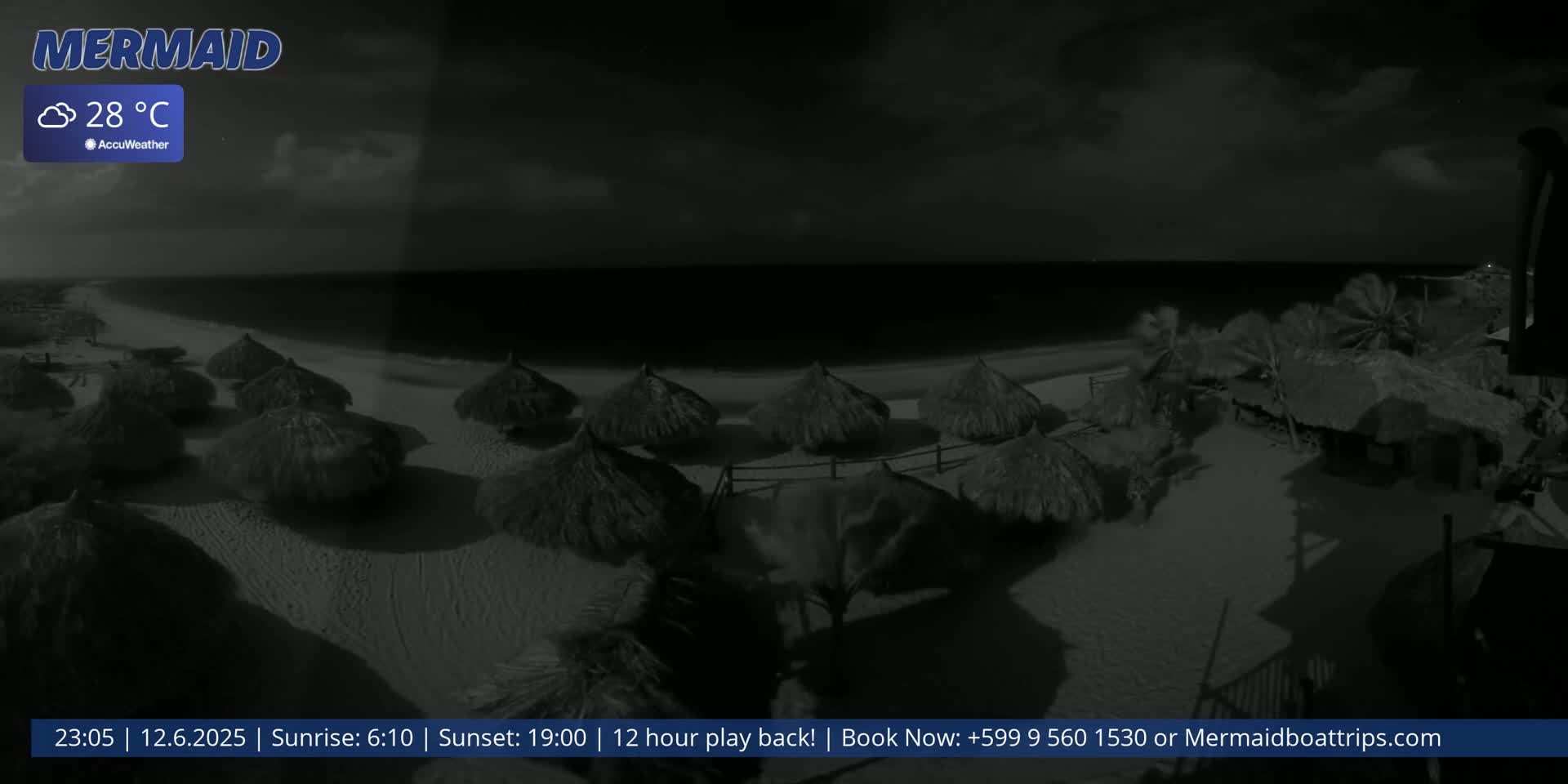 Carribean, Klein Curaçao Beach Mermaid Boat Trips Live Cam - Klein Island, Curacao, Netherland