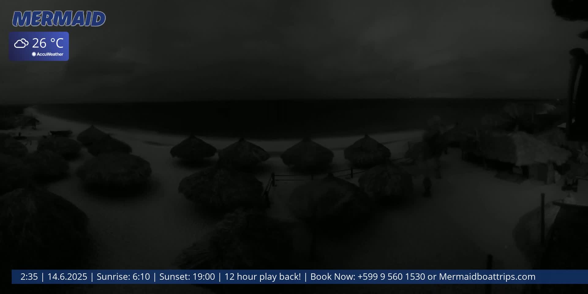 Carribean, Klein Curaçao Beach Mermaid Boat Trips Live Cam - Klein Island, Curacao, Netherland