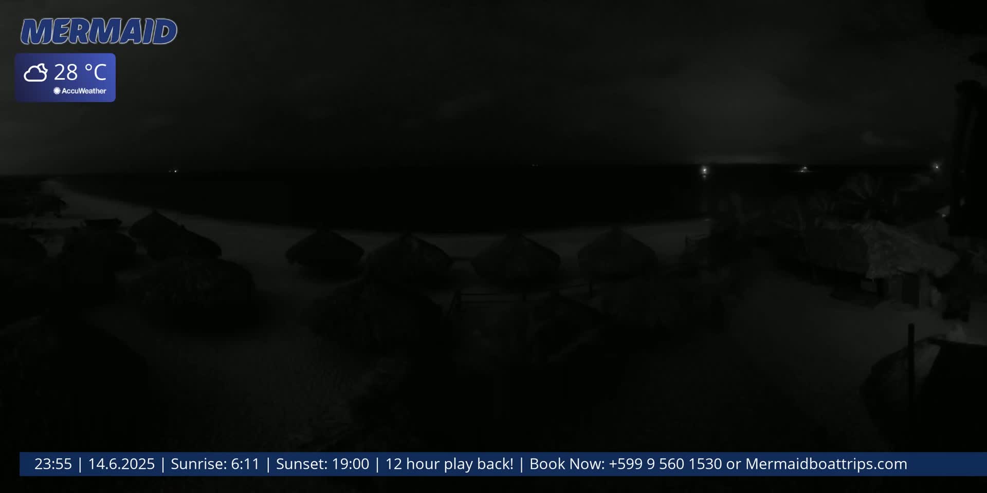 Carribean, Klein Curaçao Beach Mermaid Boat Trips Live Cam - Klein Island, Curacao, Netherland