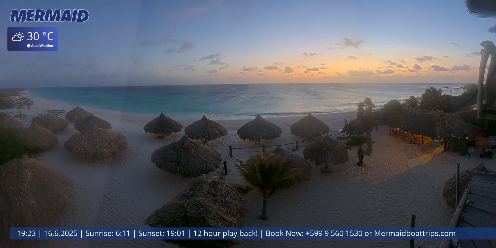 Carribean, Klein Curaçao Beach Mermaid Boat Trips Live Cam - Klein Island, Curacao, Netherland