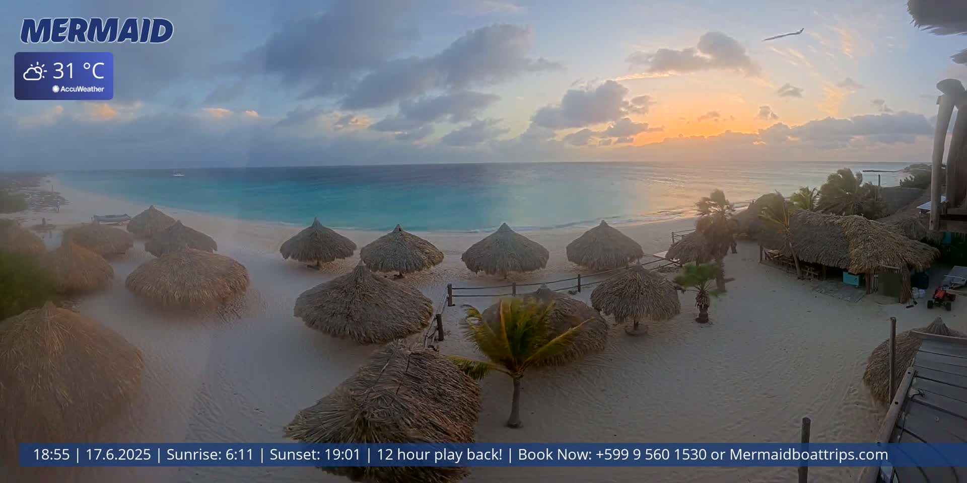 Carribean, Klein Curaçao Beach Mermaid Boat Trips Live Cam - Klein Island, Curacao, Netherland