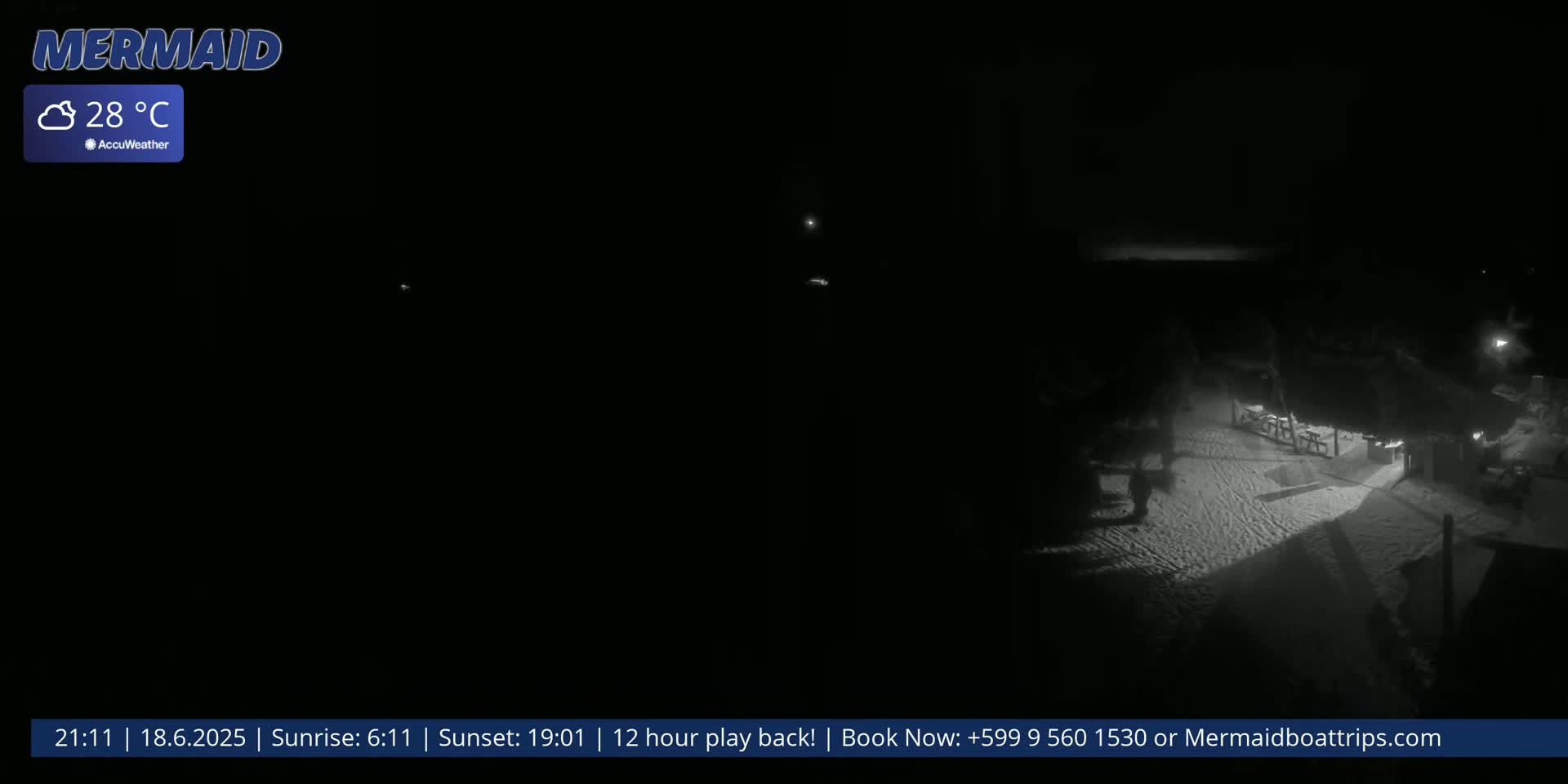 Carribean, Klein Curaçao Beach Mermaid Boat Trips Live Cam - Klein Island, Curacao, Netherland