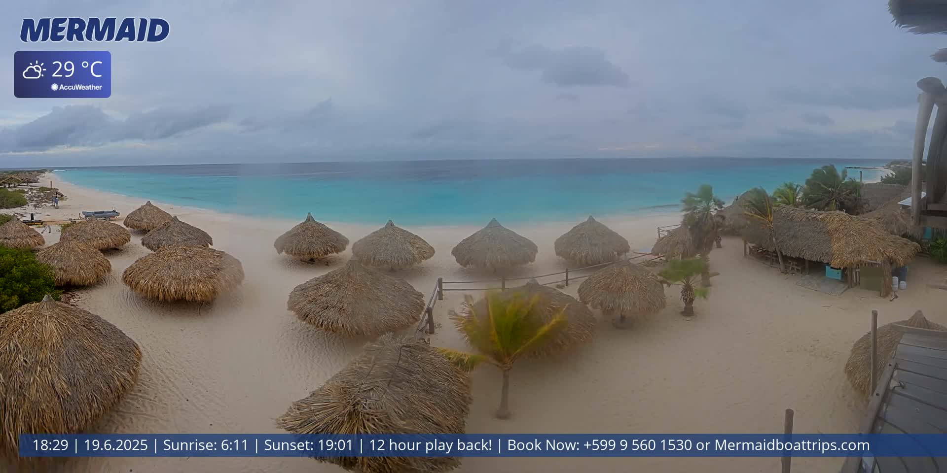 Carribean, Klein Curaçao Beach Mermaid Boat Trips Live Cam - Klein Island, Curacao, Netherland