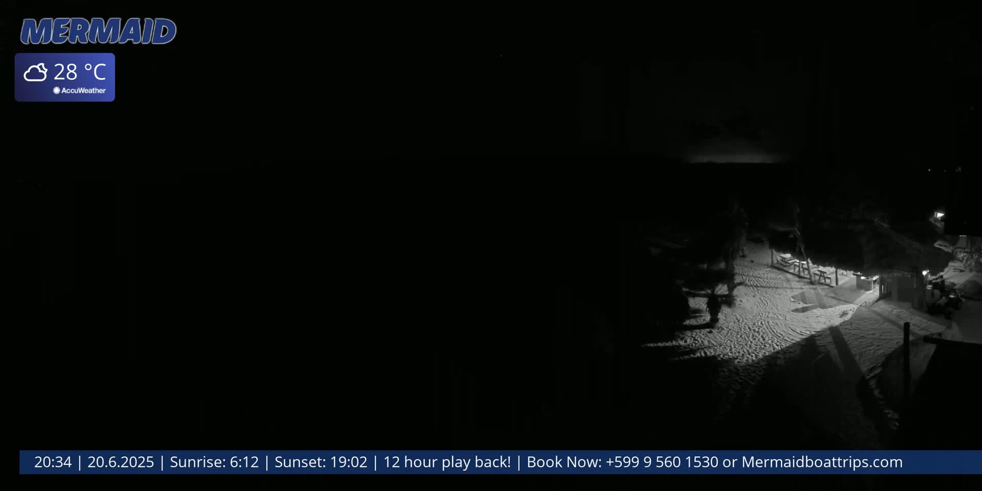 Carribean, Klein Curaçao Beach Mermaid Boat Trips Live Cam - Klein Island, Curacao, Netherland