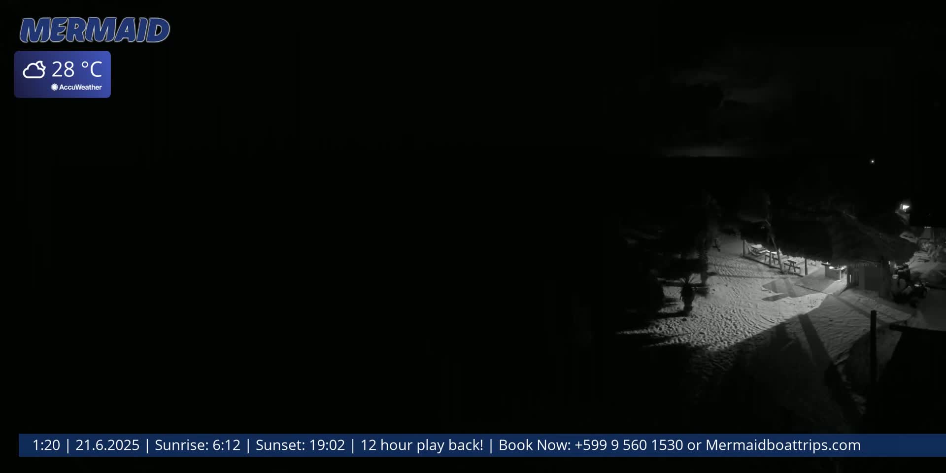 Carribean, Klein Curaçao Beach Mermaid Boat Trips Live Cam - Klein Island, Curacao, Netherland