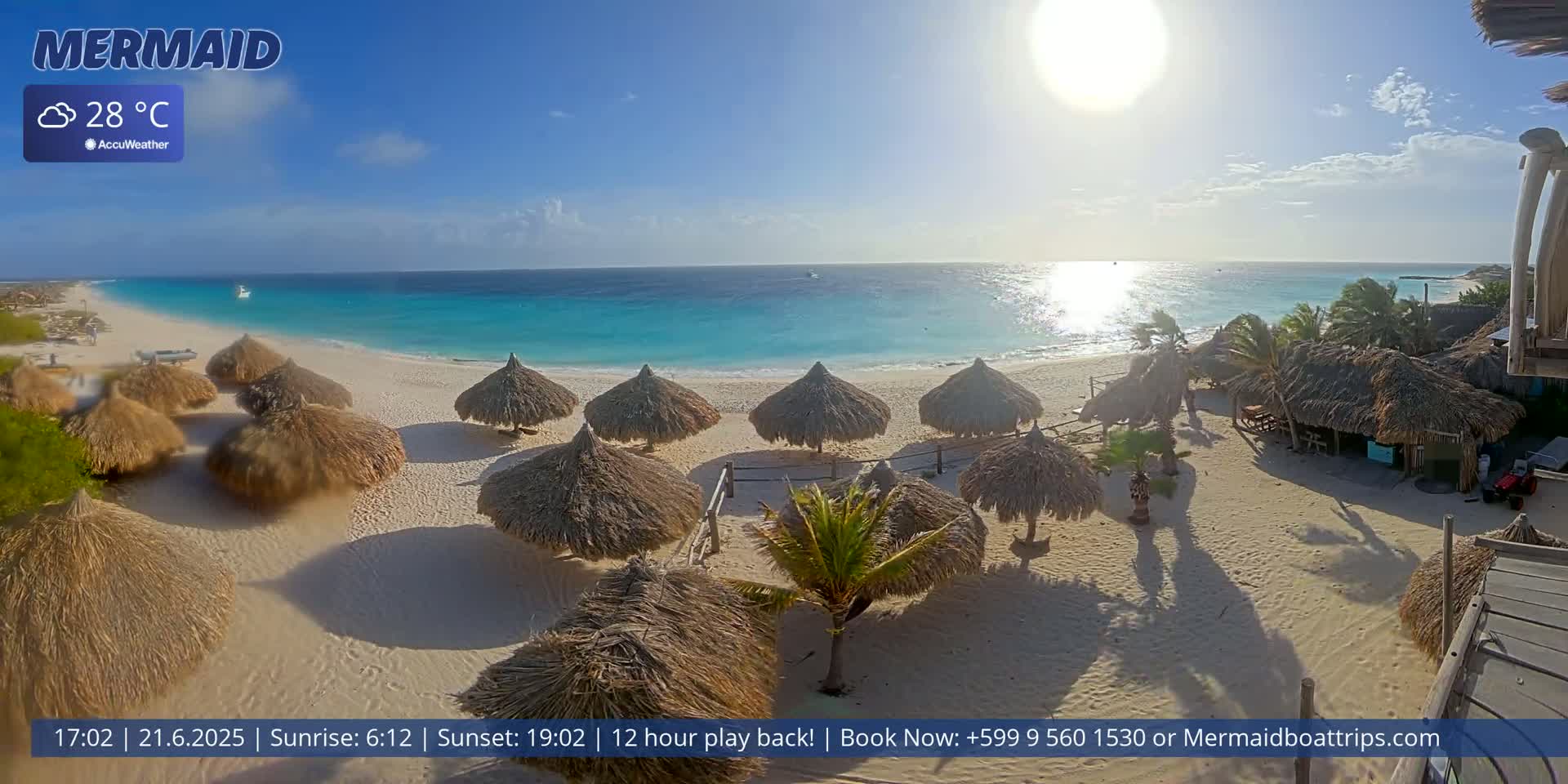 Carribean, Klein Curaçao Beach Mermaid Boat Trips Live Cam - Klein Island, Curacao, Netherland