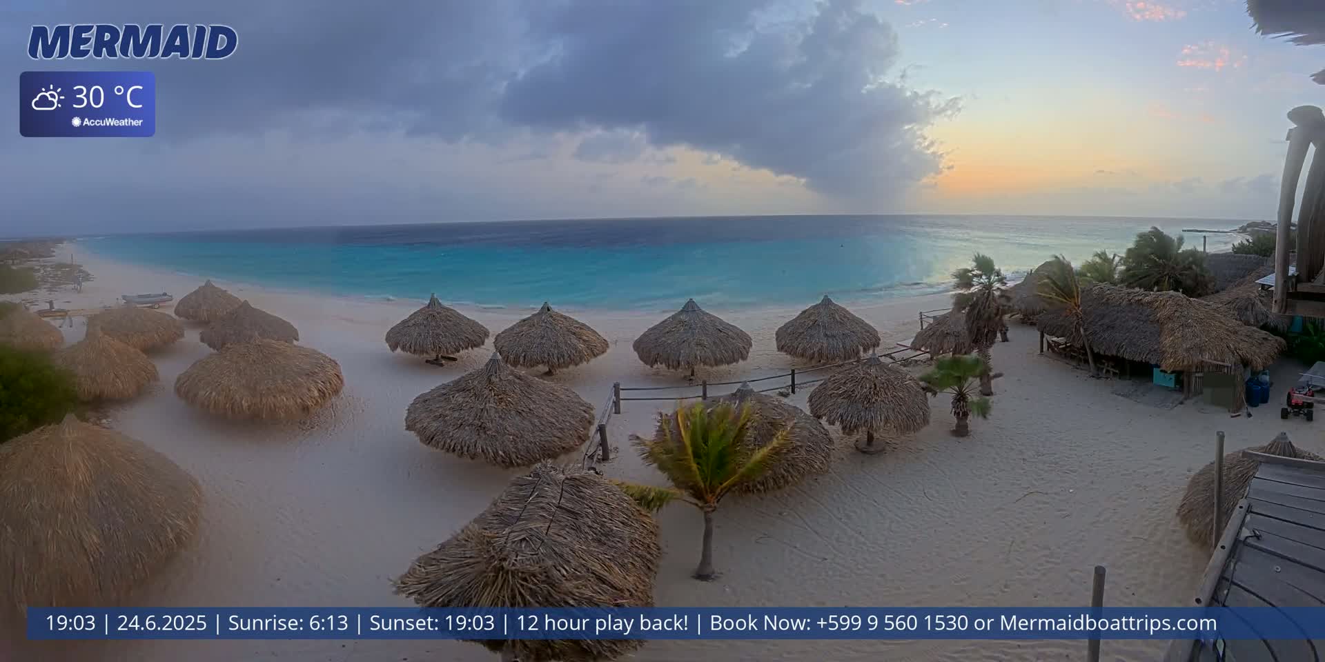 Carribean, Klein Curaçao Beach Mermaid Boat Trips Live Cam - Klein Island, Curacao, Netherland