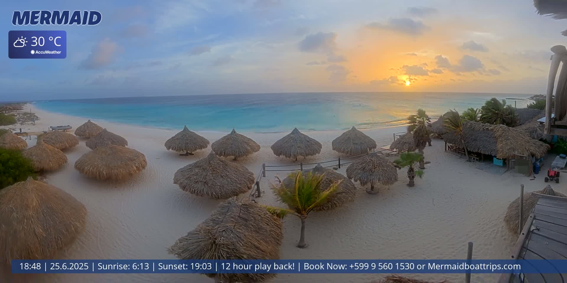 Carribean, Klein Curaçao Beach Mermaid Boat Trips Live Cam - Klein Island, Curacao, Netherland