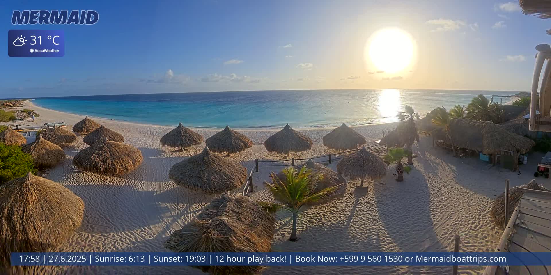 Carribean, Klein Curaçao Beach Mermaid Boat Trips Live Cam - Klein Island, Curacao, Netherland
