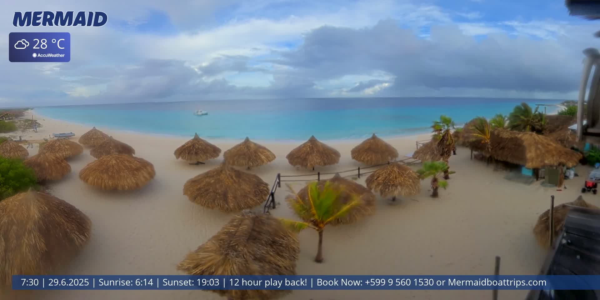 Carribean, Klein Curaçao Beach Mermaid Boat Trips Live Cam - Klein Island, Curacao, Netherland