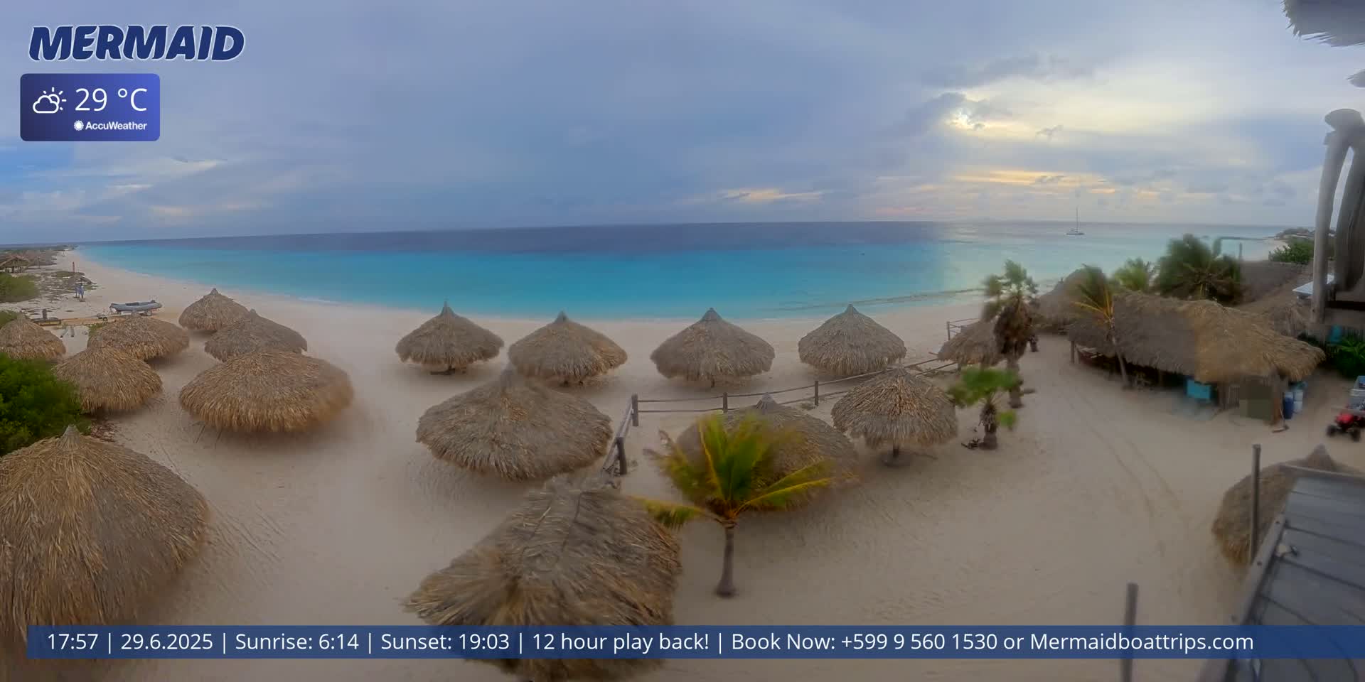 Carribean, Klein Curaçao Beach Mermaid Boat Trips Live Cam - Klein Island, Curacao, Netherland