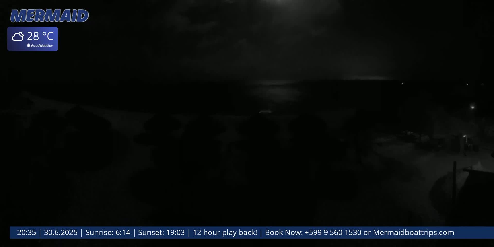 Carribean, Klein Curaçao Beach Mermaid Boat Trips Live Cam - Klein Island, Curacao, Netherland