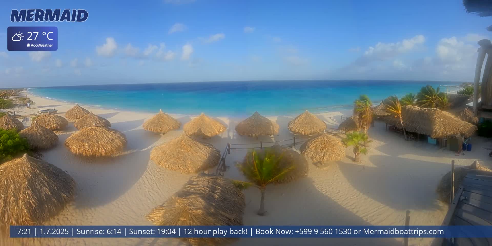 Carribean, Klein Curaçao Beach Mermaid Boat Trips Live Cam - Klein Island, Curacao, Netherland