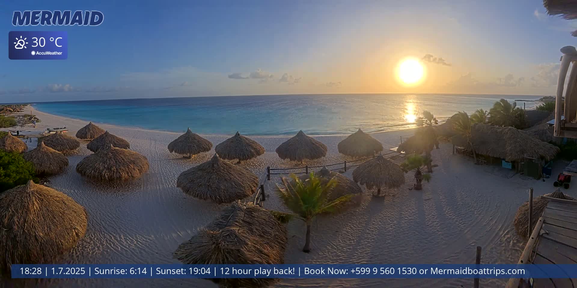 Carribean, Klein Curaçao Beach Mermaid Boat Trips Live Cam - Klein Island, Curacao, Netherland