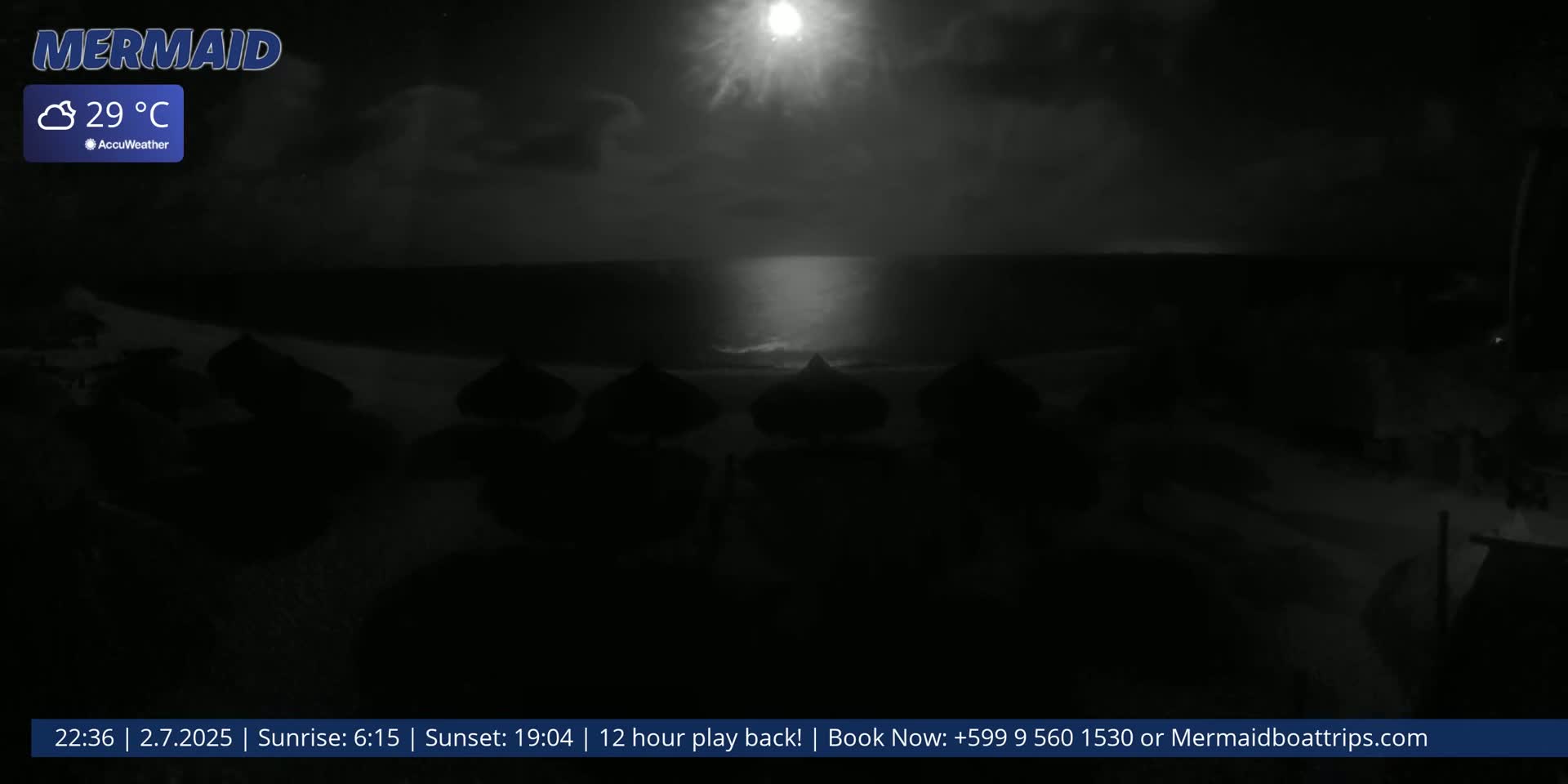 Carribean, Klein Curaçao Beach Mermaid Boat Trips Live Cam - Klein Island, Curacao, Netherland