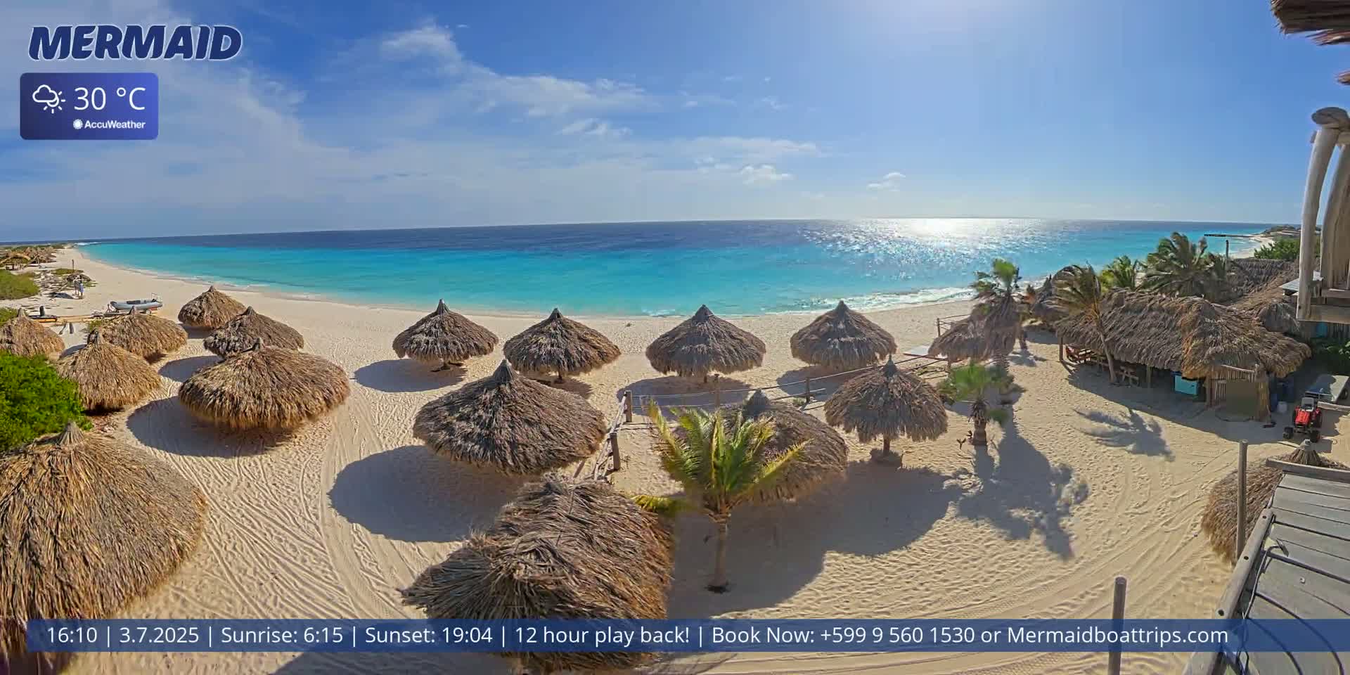 Carribean, Klein Curaçao Beach Mermaid Boat Trips Live Cam - Klein Island, Curacao, Netherland