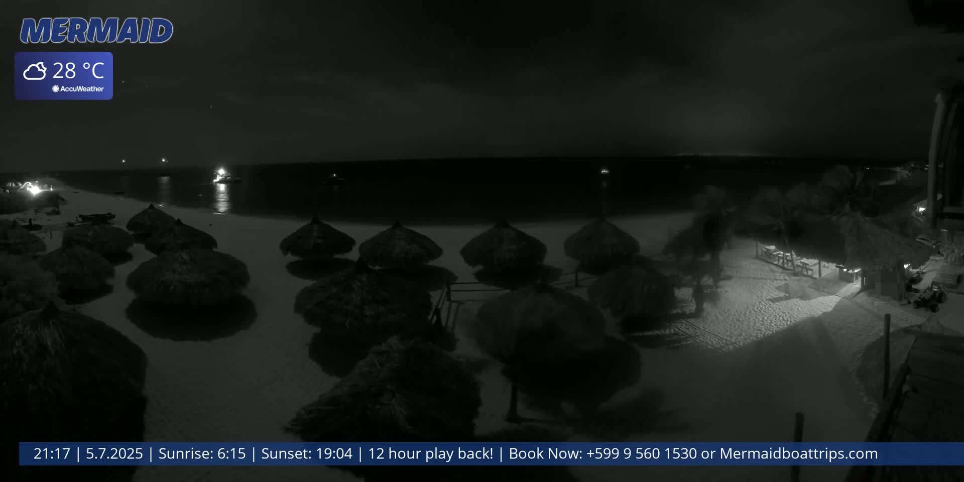 Carribean, Klein Curaçao Beach Mermaid Boat Trips Live Cam - Klein Island, Curacao, Netherland