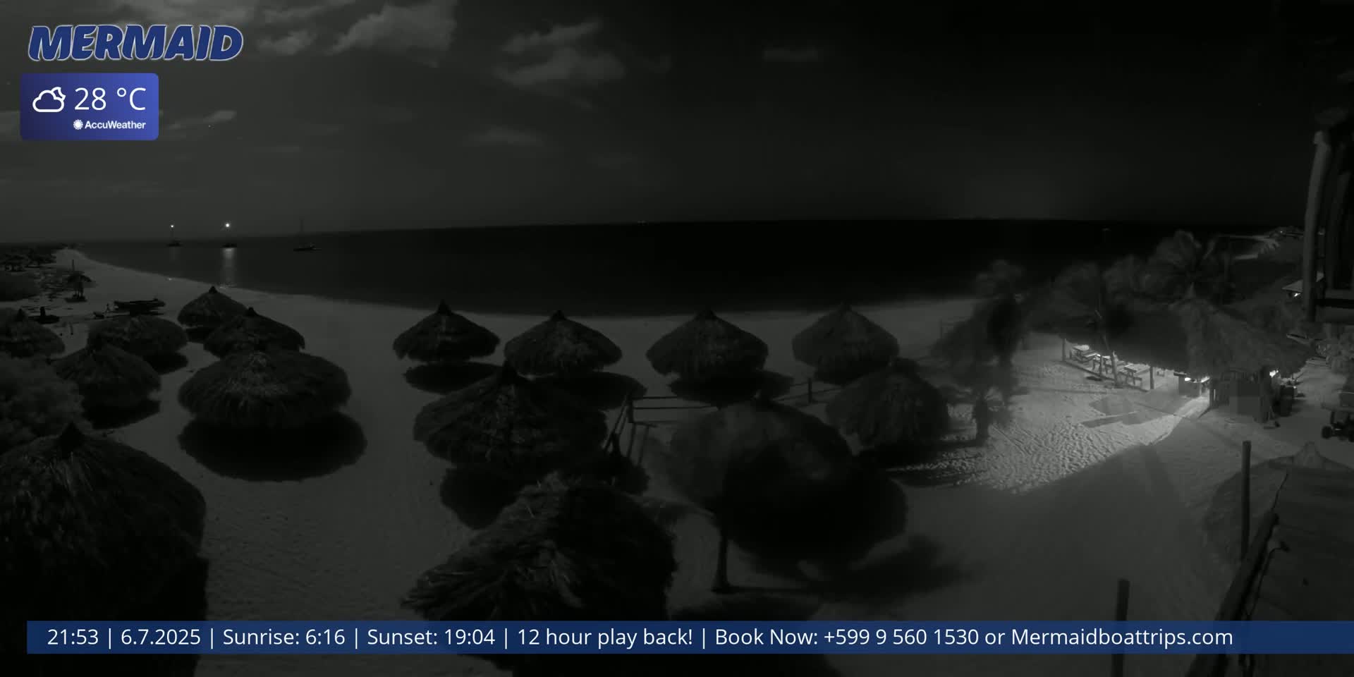 Carribean, Klein Curaçao Beach Mermaid Boat Trips Live Cam - Klein Island, Curacao, Netherland