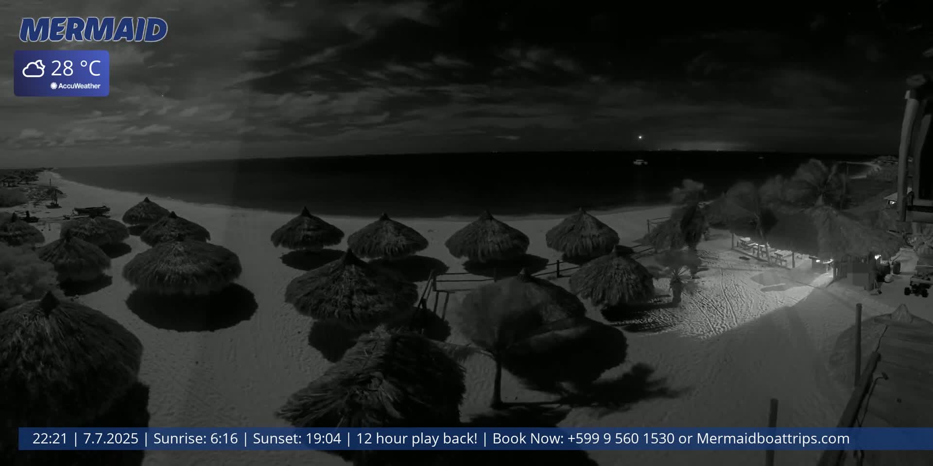 Carribean, Klein Curaçao Beach Mermaid Boat Trips Live Cam - Klein Island, Curacao, Netherland
