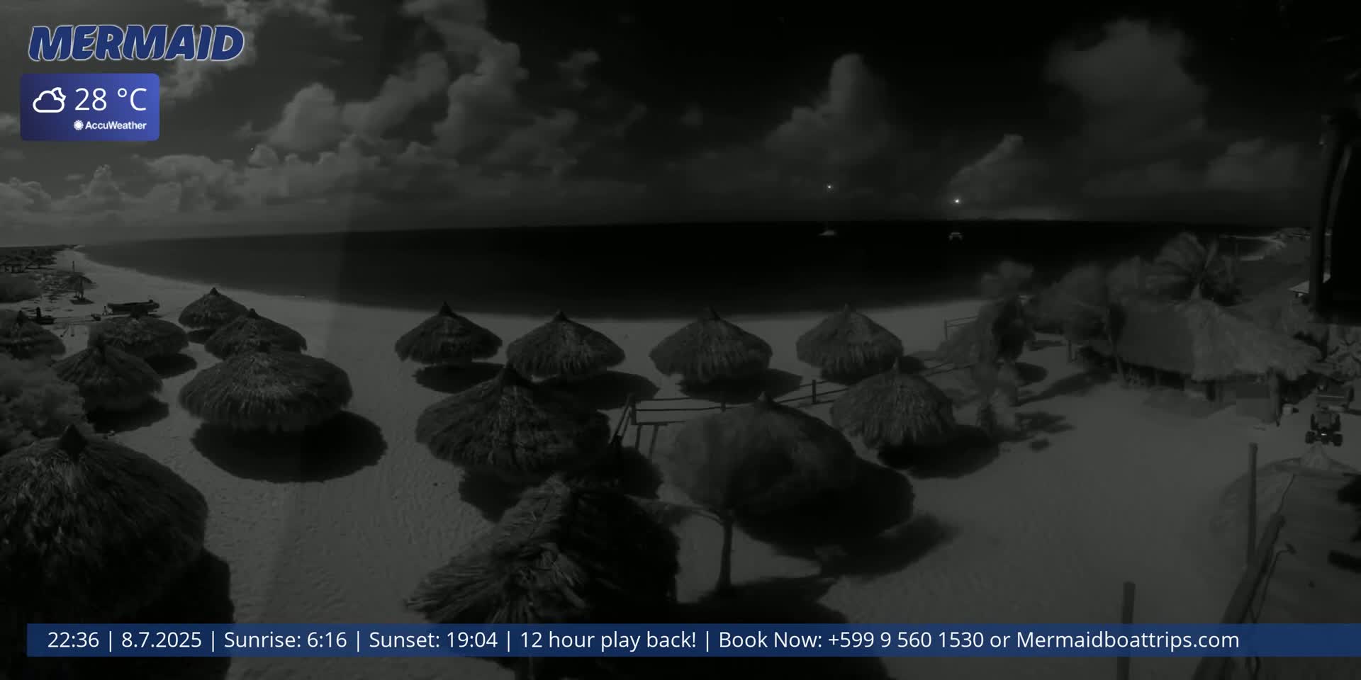 Carribean, Klein Curaçao Beach Mermaid Boat Trips Live Cam - Klein Island, Curacao, Netherland