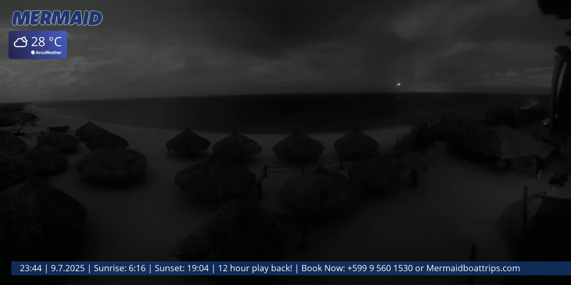 Carribean, Klein Curaçao Beach Mermaid Boat Trips Live Cam - Klein Island, Curacao, Netherland