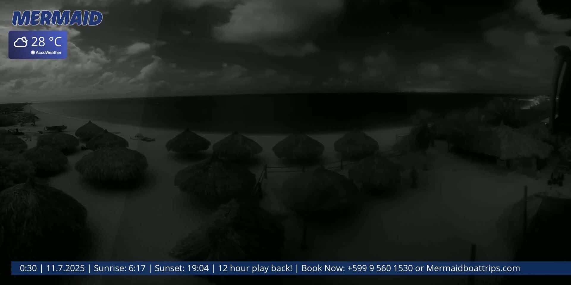 Carribean, Klein Curaçao Beach Mermaid Boat Trips Live Cam - Klein Island, Curacao, Netherland
