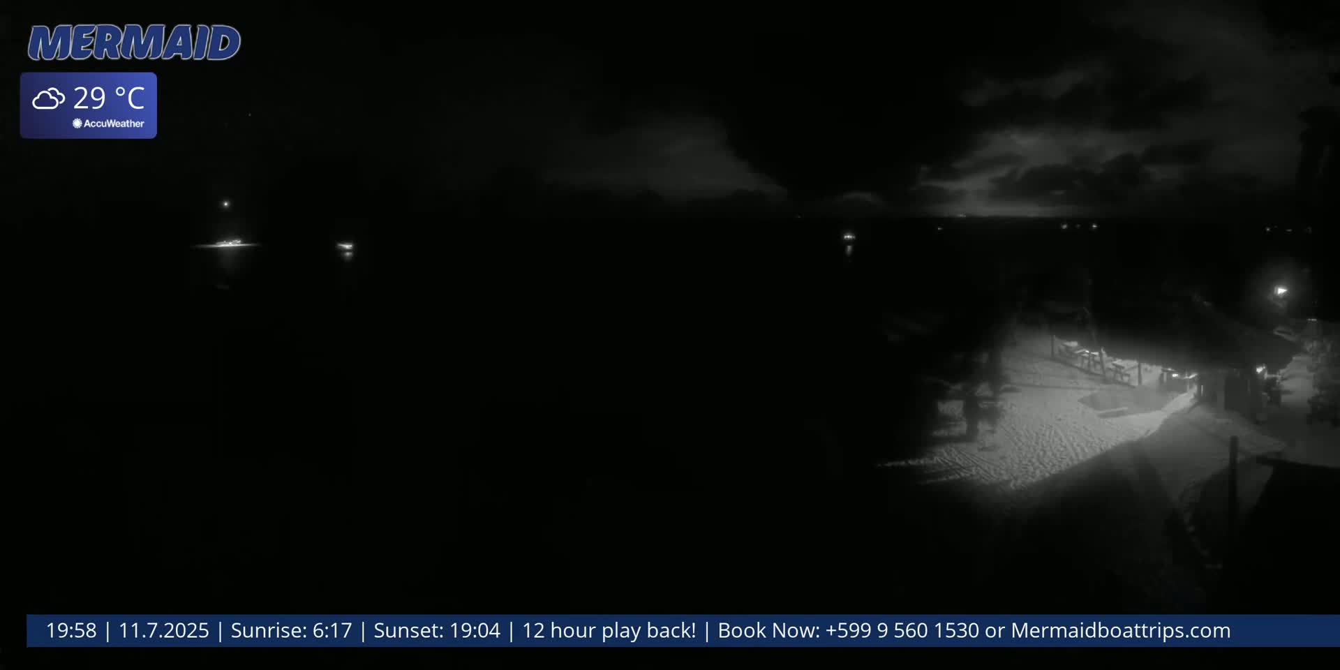 Carribean, Klein Curaçao Beach Mermaid Boat Trips Live Cam - Klein Island, Curacao, Netherland
