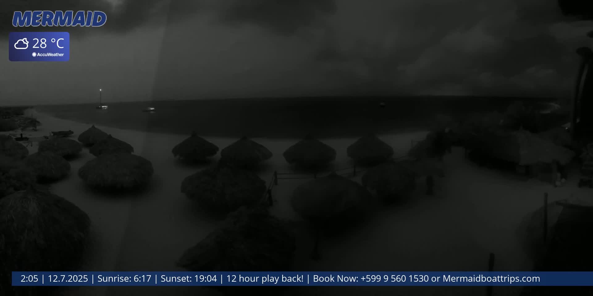 Carribean, Klein Curaçao Beach Mermaid Boat Trips Live Cam - Klein Island, Curacao, Netherland