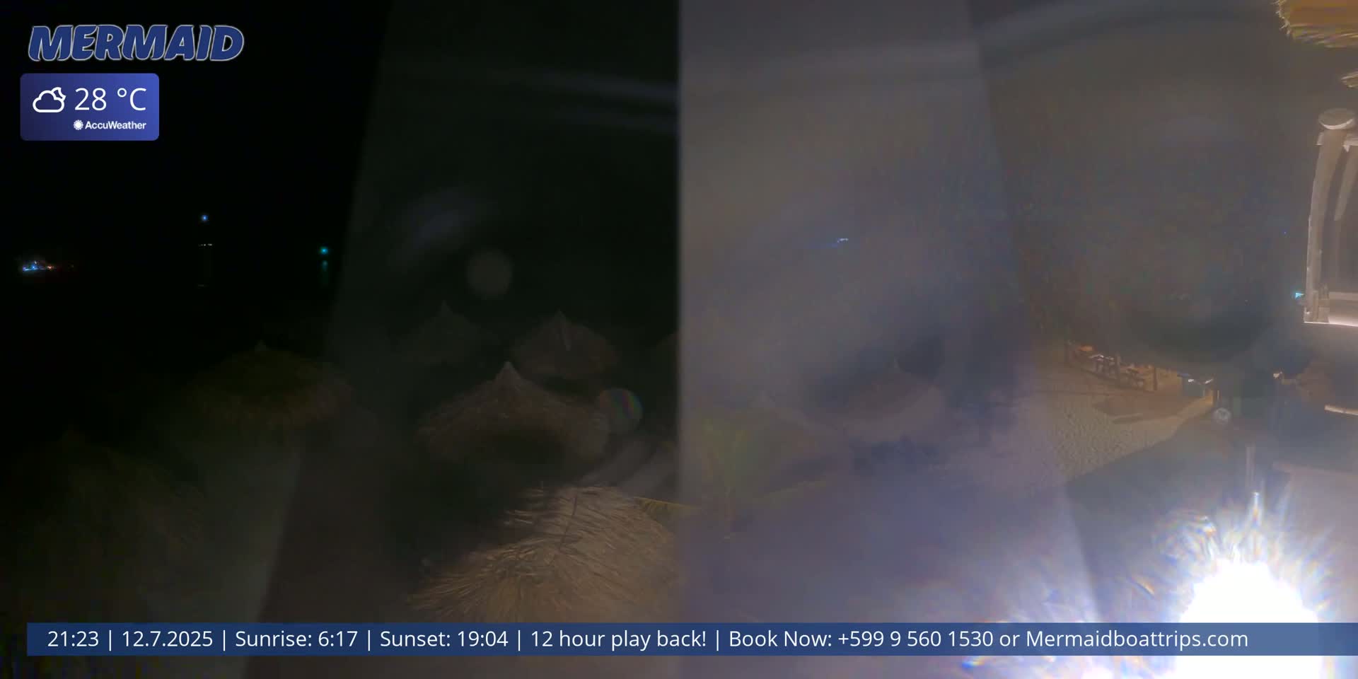 Carribean, Klein Curaçao Beach Mermaid Boat Trips Live Cam - Klein Island, Curacao, Netherland