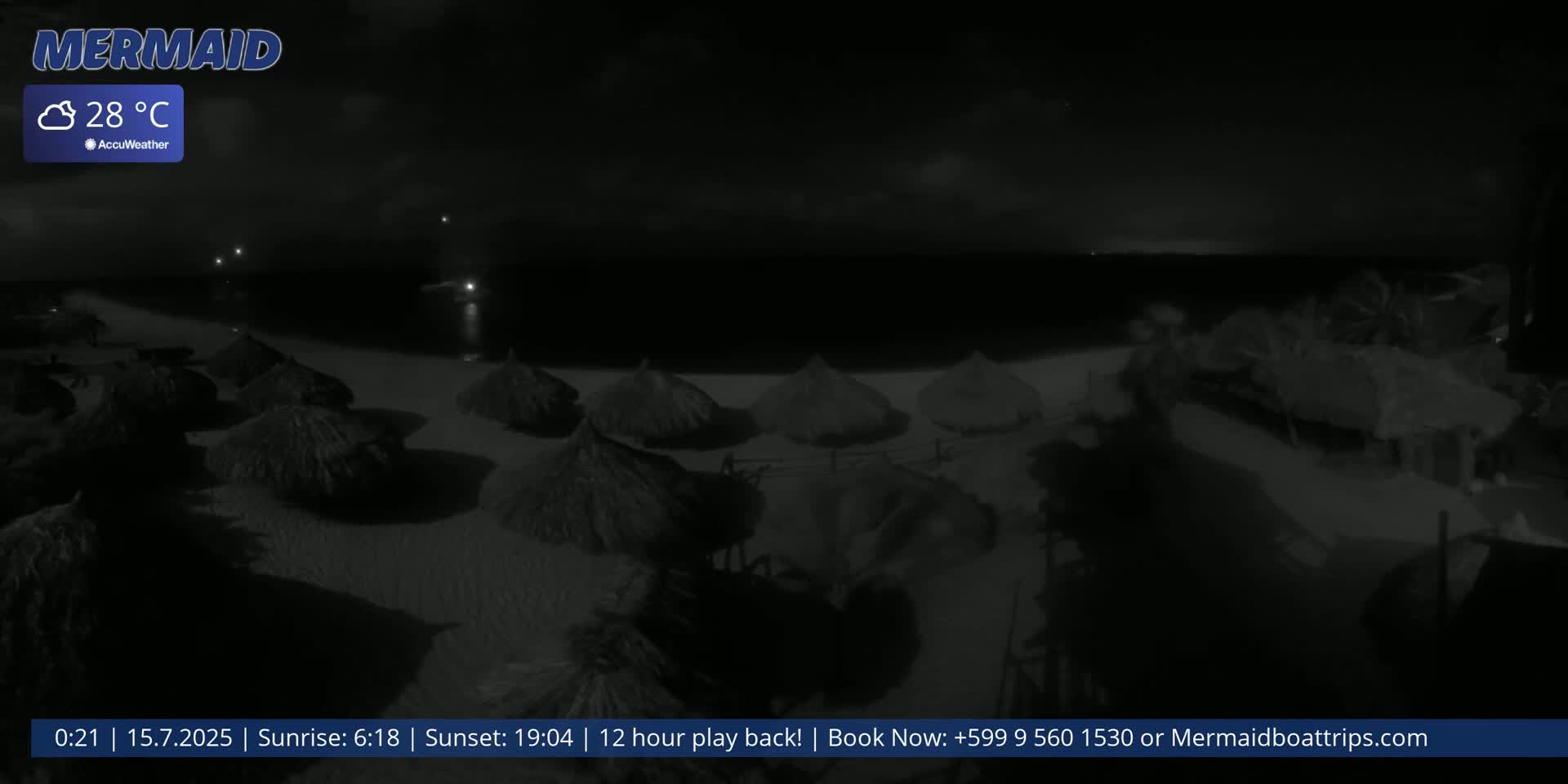 Carribean, Klein Curaçao Beach Mermaid Boat Trips Live Cam - Klein Island, Curacao, Netherland