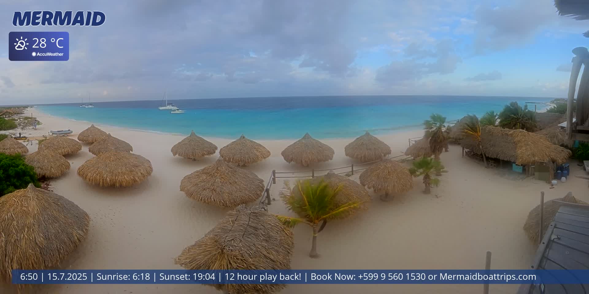 Carribean, Klein Curaçao Beach Mermaid Boat Trips Live Cam - Klein Island, Curacao, Netherland