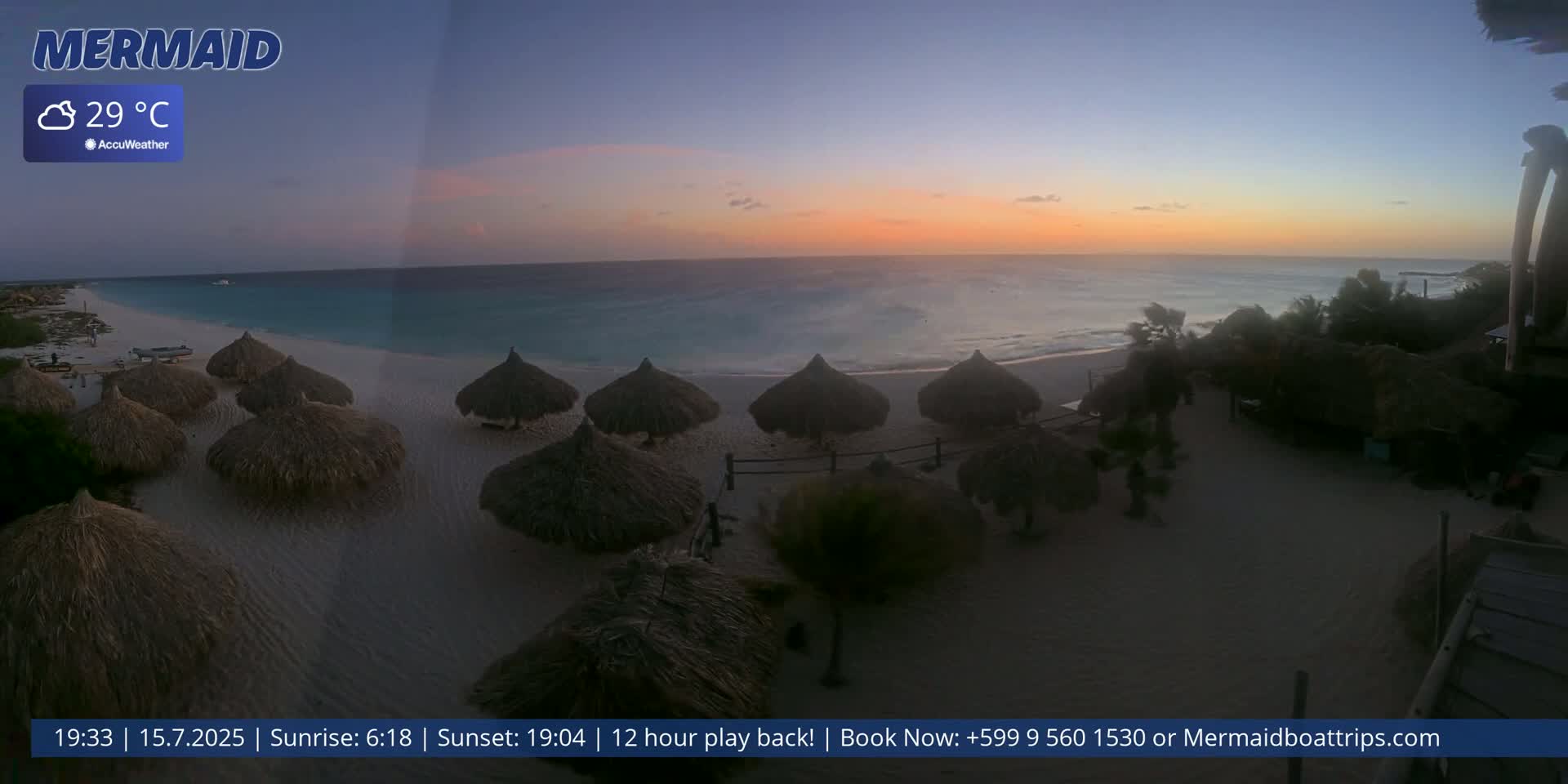 Carribean, Klein Curaçao Beach Mermaid Boat Trips Live Cam - Klein Island, Curacao, Netherland