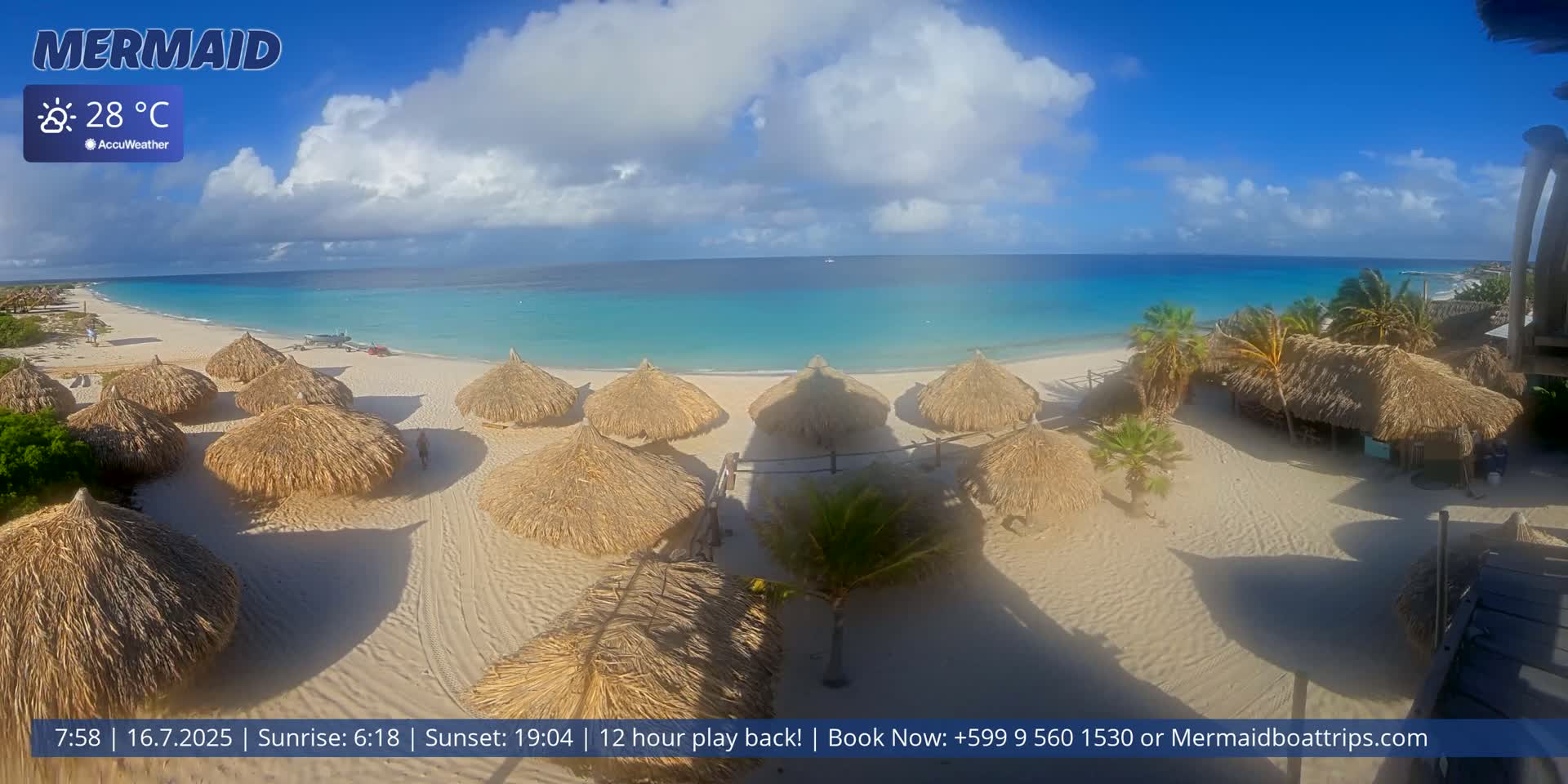 Carribean, Klein Curaçao Beach Mermaid Boat Trips Live Cam - Klein Island, Curacao, Netherland