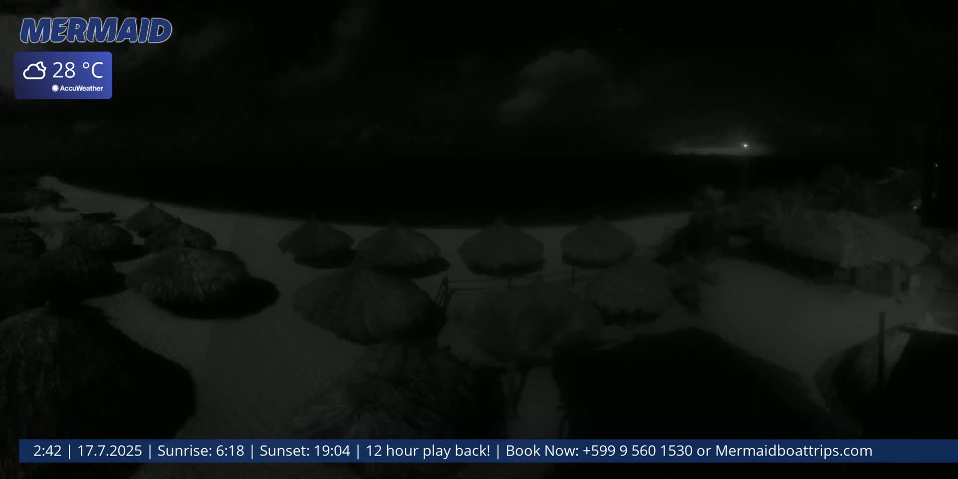 Carribean, Klein Curaçao Beach Mermaid Boat Trips Live Cam - Klein Island, Curacao, Netherland