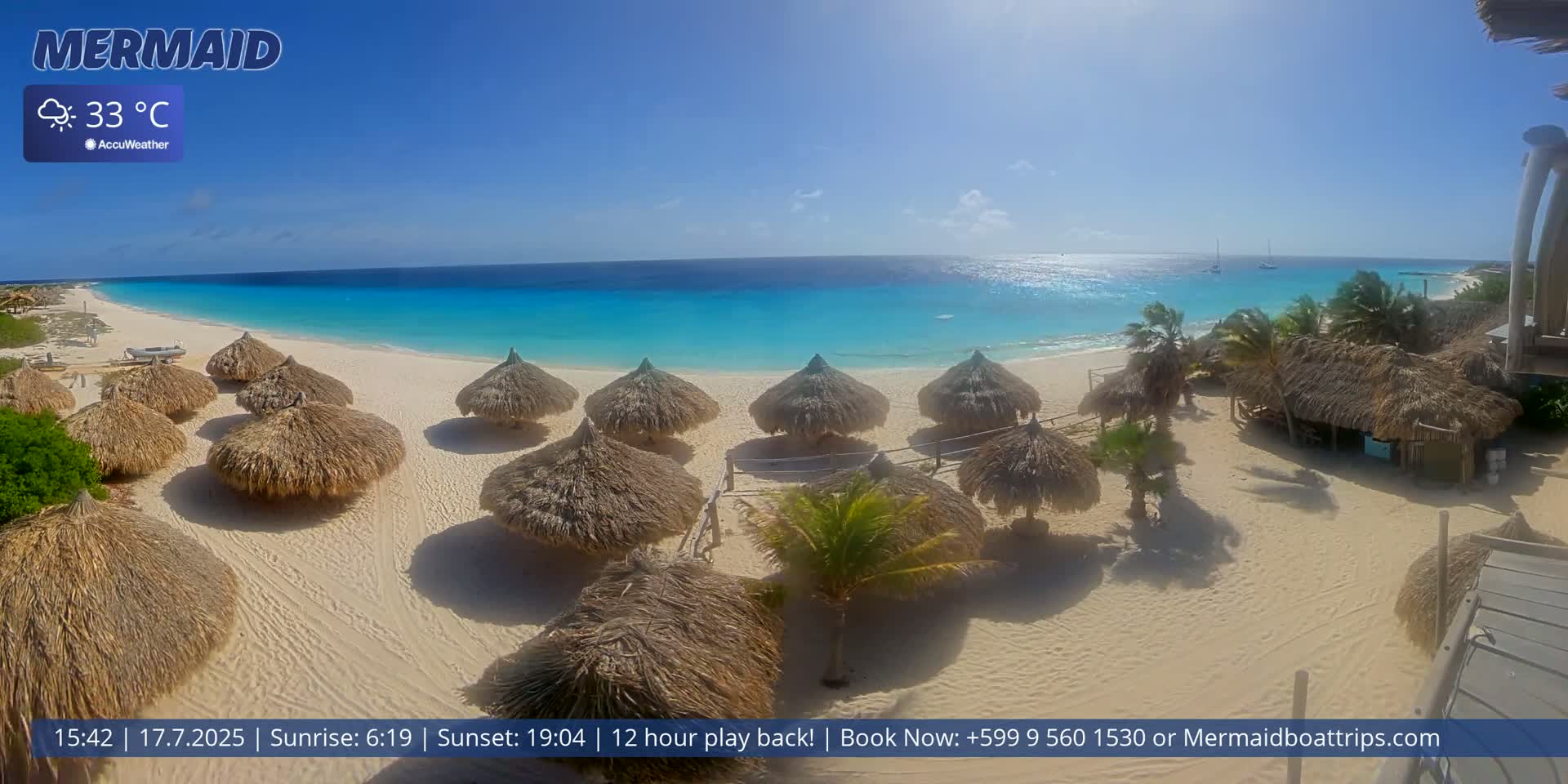 Carribean, Klein Curaçao Beach Mermaid Boat Trips Live Cam - Klein Island, Curacao, Netherland