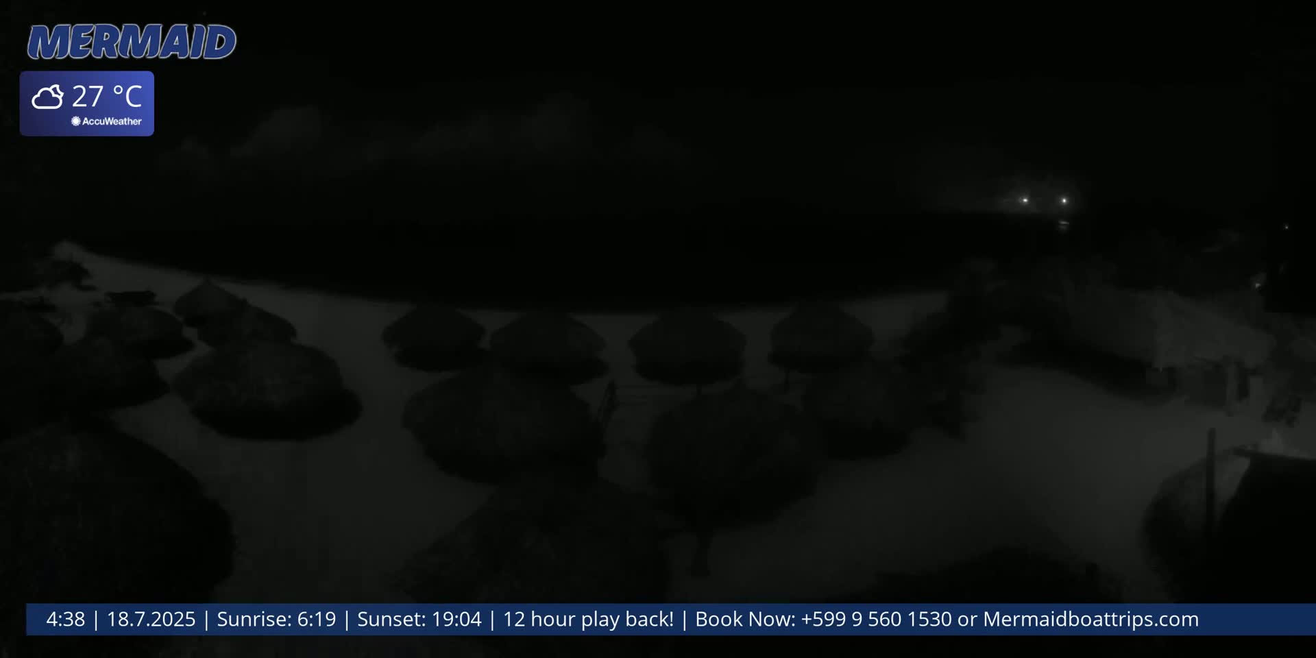 Carribean, Klein Curaçao Beach Mermaid Boat Trips Live Cam - Klein Island, Curacao, Netherland