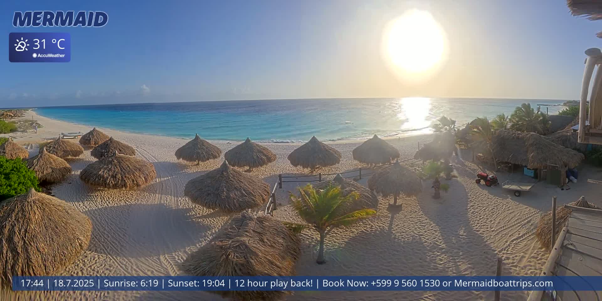 Carribean, Klein Curaçao Beach Mermaid Boat Trips Live Cam - Klein Island, Curacao, Netherland
