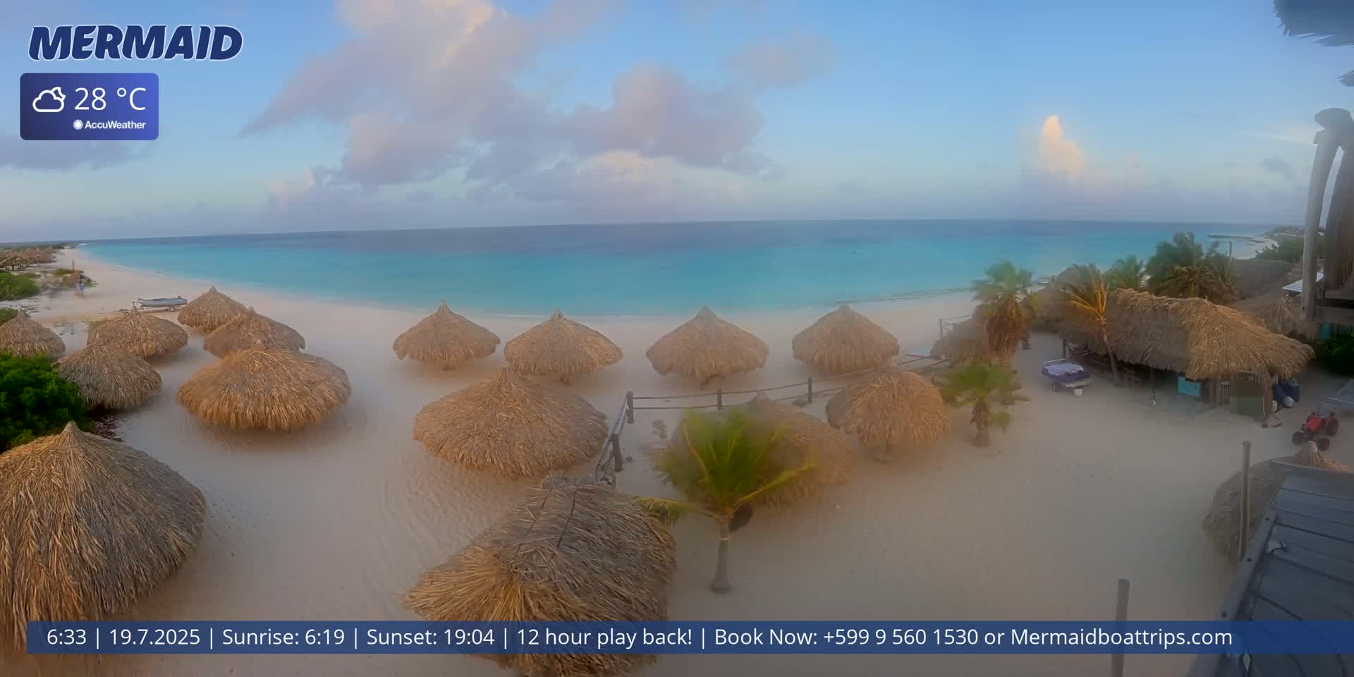 Carribean, Klein Curaçao Beach Mermaid Boat Trips Live Cam - Klein Island, Curacao, Netherland
