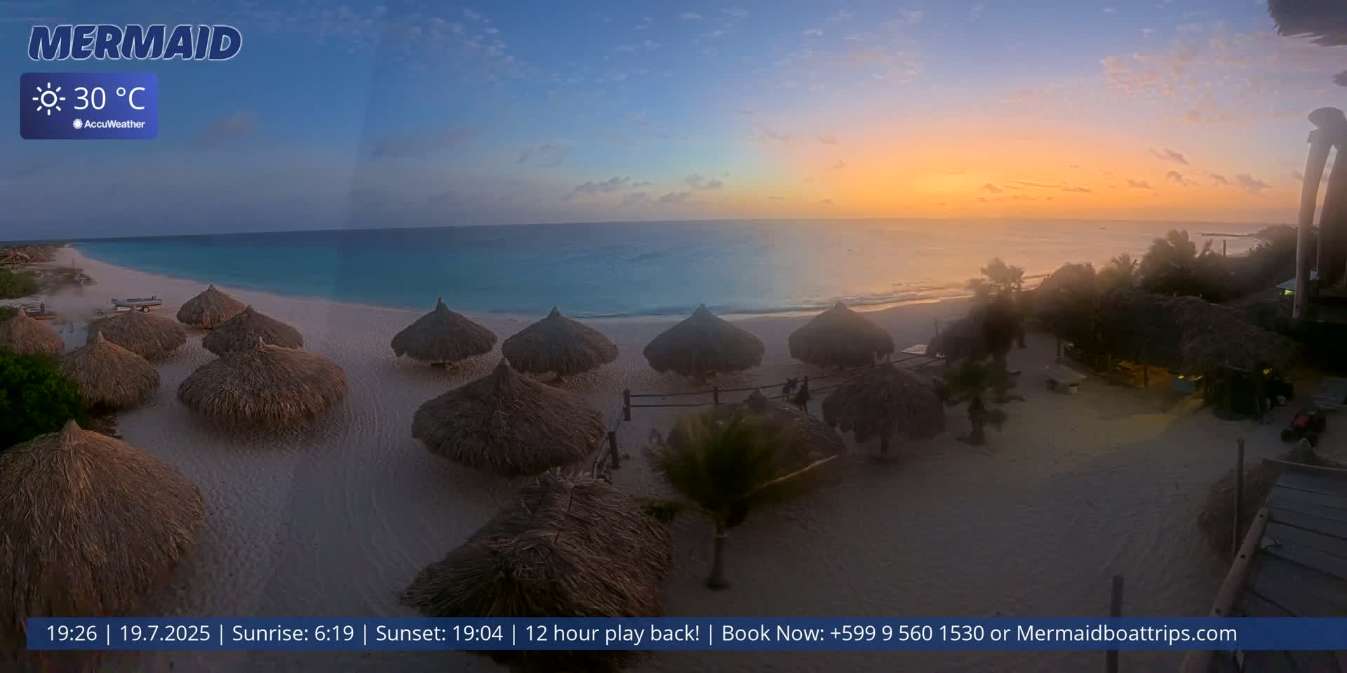Carribean, Klein Curaçao Beach Mermaid Boat Trips Live Cam - Klein Island, Curacao, Netherland