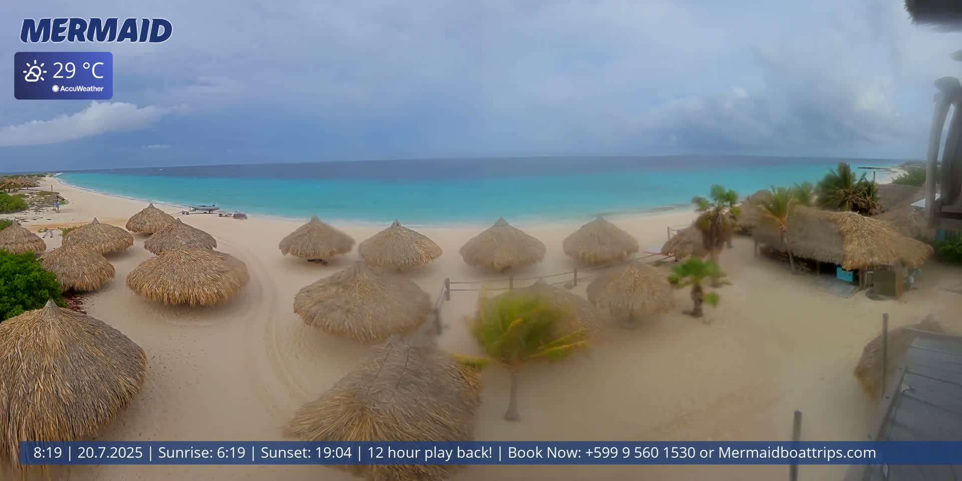 Carribean, Klein Curaçao Beach Mermaid Boat Trips Live Cam - Klein Island, Curacao, Netherland